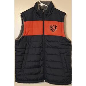 Chicago Bears NFL Team Apparel Puffer Vest Reversibe Football Fleece G-III Med M